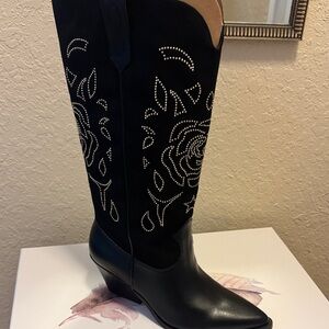 Jessica Simpson Black Studded Heeled Boots